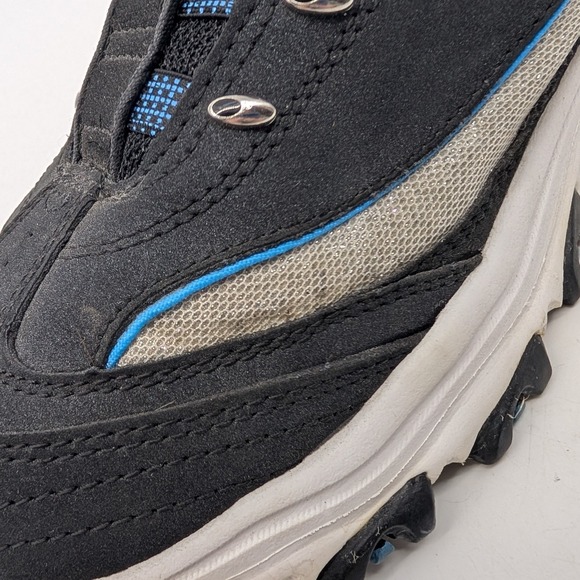 Skechers Sport Shoes Women Size 8 Black Blue Silver D'Lites Chunky Sneakers - Picture 13 of 14